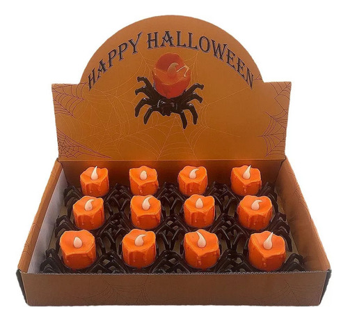 12pc Araña Vela Luces Halloween Decoración Ambiente