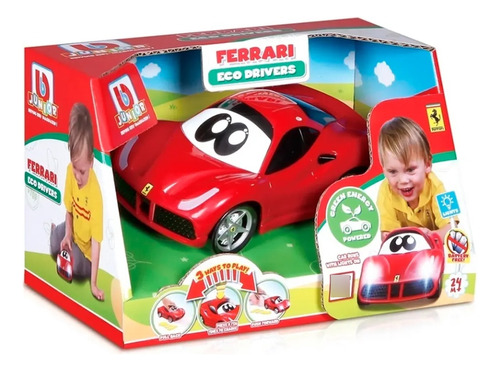 Auto Rojo Pilotos Burago Junior Ferrari Eco Febo 
