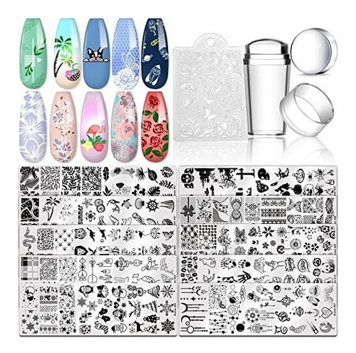 Biutee Nail Stamping Plates Set 10 Piezas Nail Art Stamper S