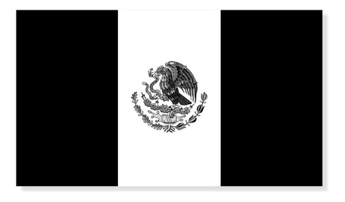 Sticker Bandera De México. Vinil Negro Mate Transparente.