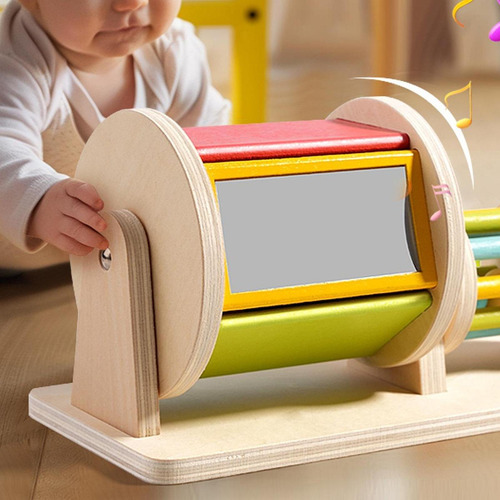 Tambor De Juguete Giratorio Juguete De Madera Para Bebés