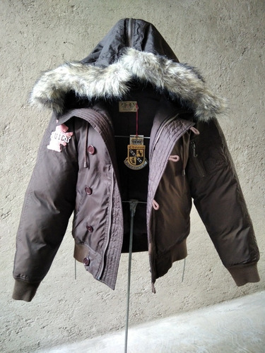 Juicy Couture Bomber Chamarra Nylon Fur Mediana M Invierno