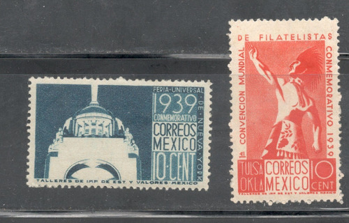 México 1939 Expociciones Nueva York Y Oklahoma Mh
