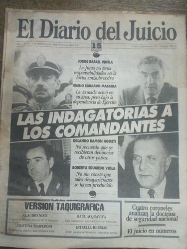 El Diario Del Juicio Nº 15 * Septiembre 1985 * Perfil *