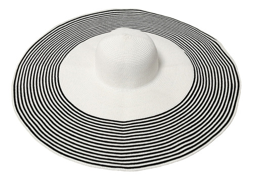 Sombrero Grande De Paja Con Sombrilla For Mujer, Sombrero D