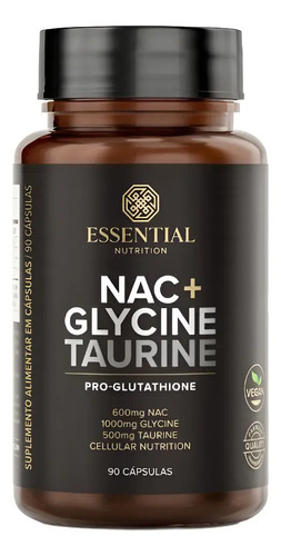 Nac + Glycine E Taurine - 90 Capsulas - Essential Nutrition Sabor Sem sabor