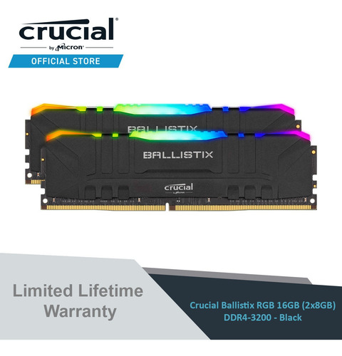 Imagem 5 de 5 de Memória Ram Rgb Ballistix 16gb 2x8gb 3200mhz Com Nota Fiscal