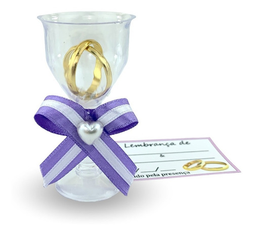 Lembrancinha Casamento Tacinha Aliancinhas - Cores - 50 Unid