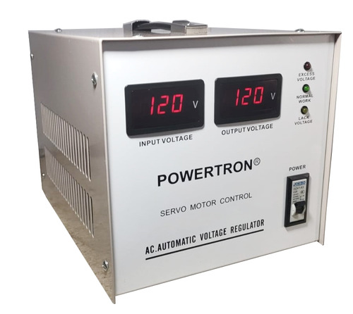 Regulador De Voltaje 3 Kva 120 Volts Marca Powertron ® Blanco