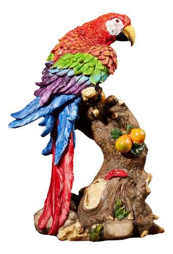 Estatua De Loro, Escultura, Regalo, 22cmx30cm Multicolor