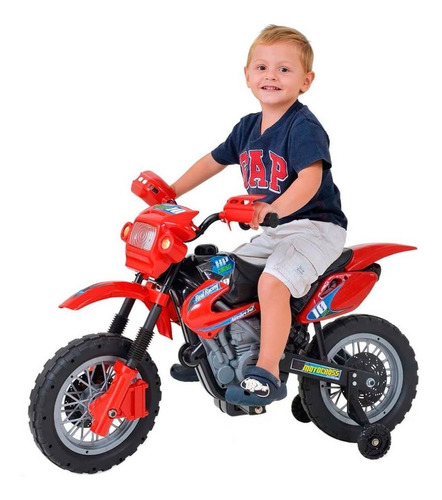 Moto Elétrica Infantil Criança Menino Motocross Homeplay Vd