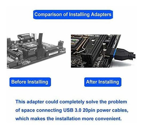 Usb 3.0 20 Pin Dama Giro 90 Grado Angulo Recto Placa