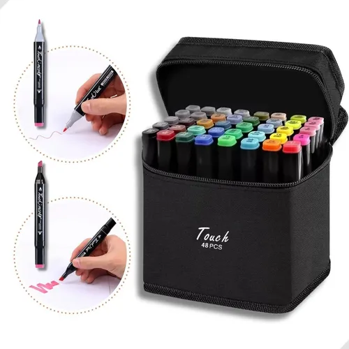Kit 48 Canetinhas Fofas Marca Texto Permanentes Ponta Dupla