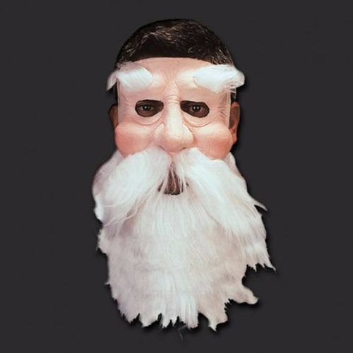 Máscara Velho Papai Noel Realística Silicone Látex Com Barba