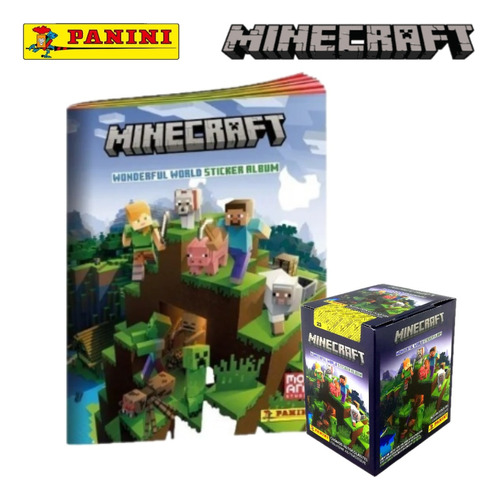 Panini Minecraft Album Tapa Blanda Y Caja Barajitas 