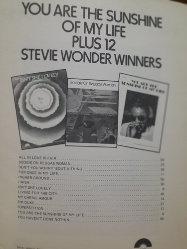 Álbum De Partituras Stevie Wonder -winners Piano/chords/voca (Usado)