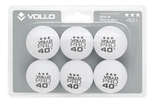 Kit 6 Bola Ping Pong 3 Estrelas Branca Tênis De Mesa Vollo