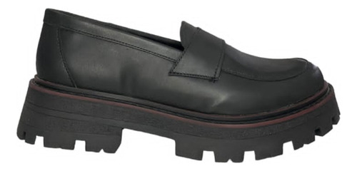 Zapato Mocasin Mujer Cuero Vacuno Tauro Negro Sposami 