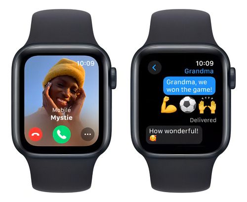 Apple Watch SE GPS + Cellular • Caixa meia-noite de alumínio – 44 mm • Pulseira esportiva meia-noite – P/M - Excelente (Recondicionado)