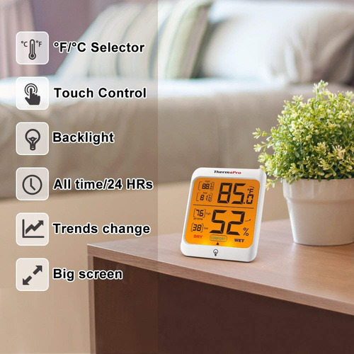 Imagen 9 de 9 de Termómetro Higrómetro Digital Thermopro Tp-53 Mide Humedad