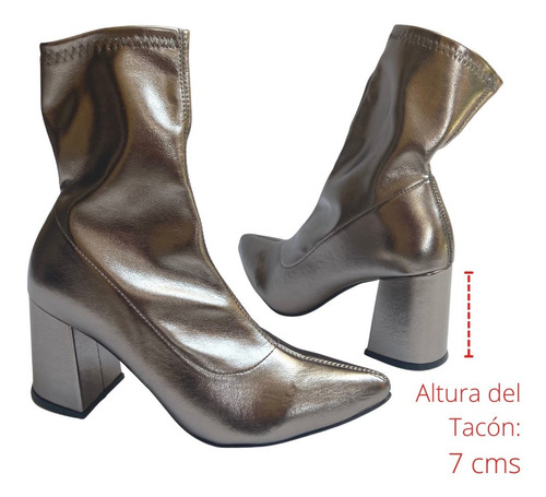 Imagen 2 de 10 de Botin Stretch Felipe Rentería Tacón 7cms Botas Mujer Moda