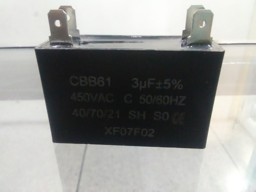 Capacitor De Marcha Para Motores 3 Uf+-5% 450vac