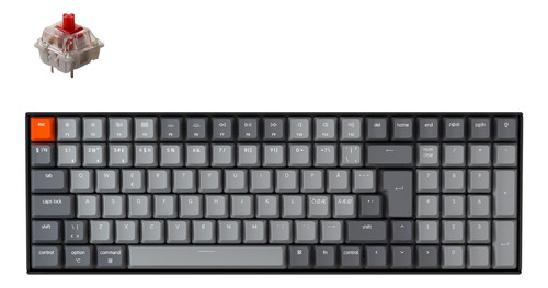 Teclado gamer bluetooth Keychron K4 Wireless Version 2 QWERTY Gateron G Pro Red inglés US color negro con luz RGB