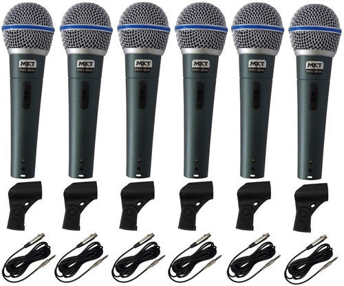 Kit 6 Microfones Mxt Sm57 Profissionais Cachimbo Cabos
