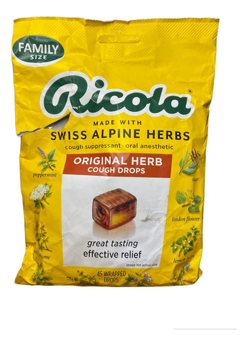 Dulce Ricola Swiss Alpine Herbs miel sin TACC 60g