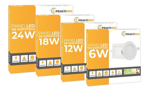 Imagen 2 de 6 de Pack X 5 Panel Plafón Led Spot Embutir 6w Cuadrado Blanco
