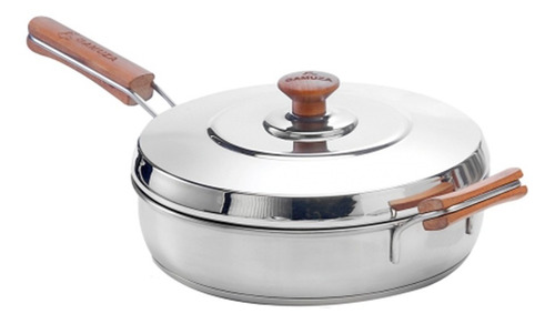 Sarten Guisera Gamuza Le Cheff Triple Fondo 24 Cm Acero Inox