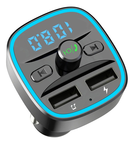 Transmisor Fm Bluetooth Puerto Dual Usb Mp3 Cargador Auto