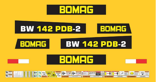 Calcomanías Para Bomag Bw142pdb-2 Con Preventivos Originales