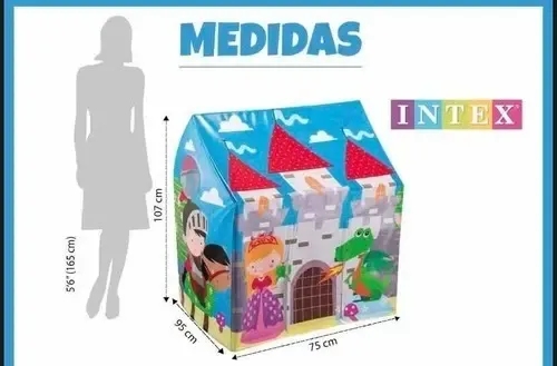 Intex Casita De Juegos Castillo Medieval – Cabaña Inflable De 95x75x107 Cm Para Niños De 3 A 6 Años