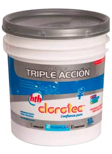 Cloro En Pastillas Triple Accion 200gr Clorotec 10 Kg Rex