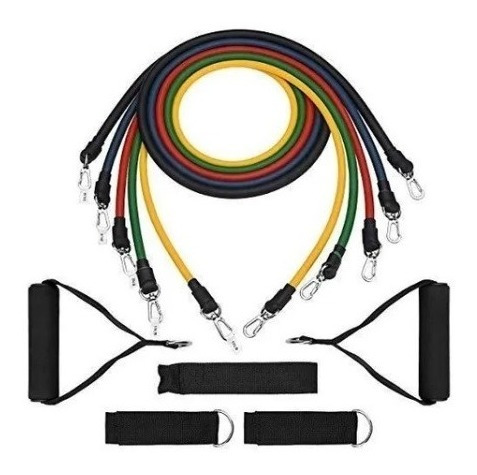Kit Banda Elástica Resistencia Tubular De Látex Profesional