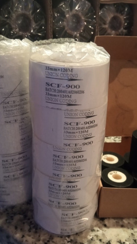 Imagen 1 de 2 de Cinta De Impresión Térmica Hot Stamping 33x 120 Mts Blanca