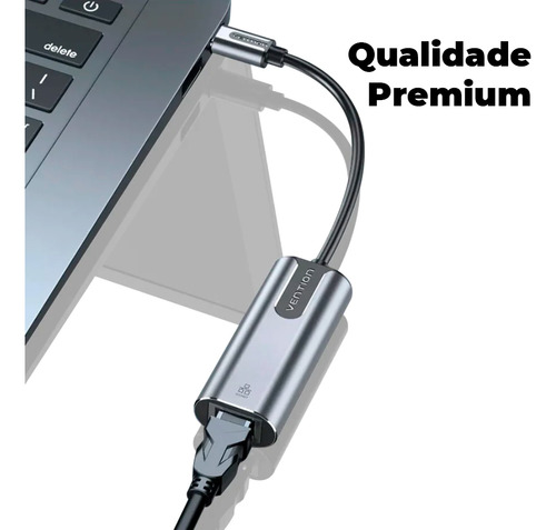 Placa Rede Usb C 3.1 Rj45 Giga Lan 1 Gbp Ethernet Vention