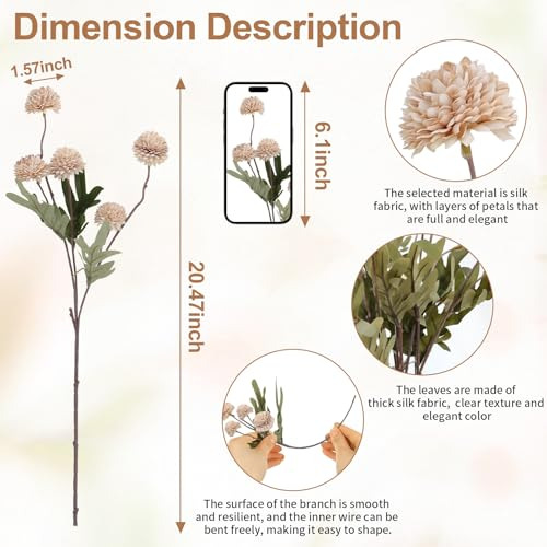 Conjunto De 10 Flores Artificiales De Crisantemo Pequeño De