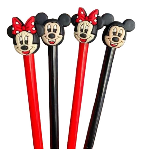 Kit 3 Canetas De Gel Mickey E Minnie Disney Escolar Promoção