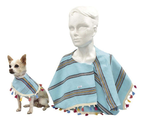 Chal Unitalla Para Mujer Y Jorongo Azul Para Mascotas