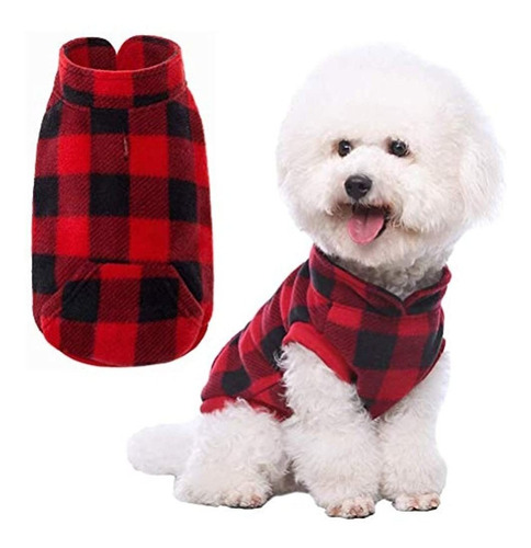 Kooltail Plaid Perro Polar Chaleco Ropa Con Bolsillo Mascota