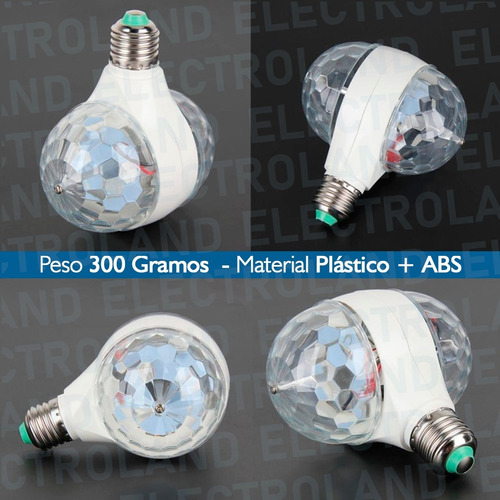Imagen 5 de 10 de Lampara Led Giratoria Doble 3 Colores Bolichera Foco Led