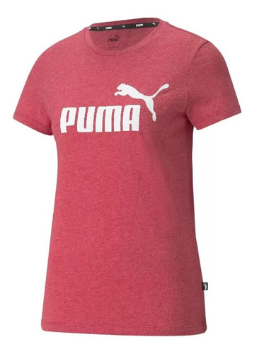 Remera Puma Essentials Logo Heather Mujer