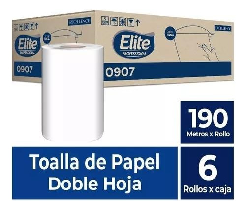 Elite Toalla En Rollo Hoja Doble 6 Rollos (0907)