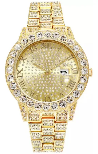 Reloj dorado con diamantes sales