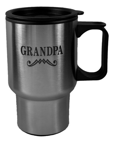 16oz Grandpa Acero Inoxidable Taza Viaje Vaso Asa L1