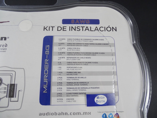 Imagen 4 de 6 de Kit De Instalación Amplificador Calibre 8 Audiobahn Murder-8