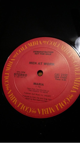 Lp Vinil Men At Work Maria Ed. Usa 1985 Promo Raridade