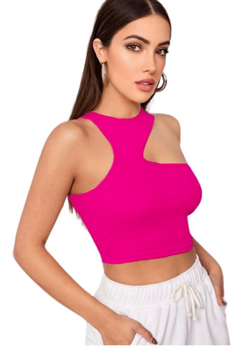 Blusa Top Corta Sexy Mujer Croptop Escotada Ajustada